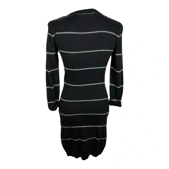 🖤 French Connection Stripped Long Sleeve Dress Size 6 - Picture 3 of 8